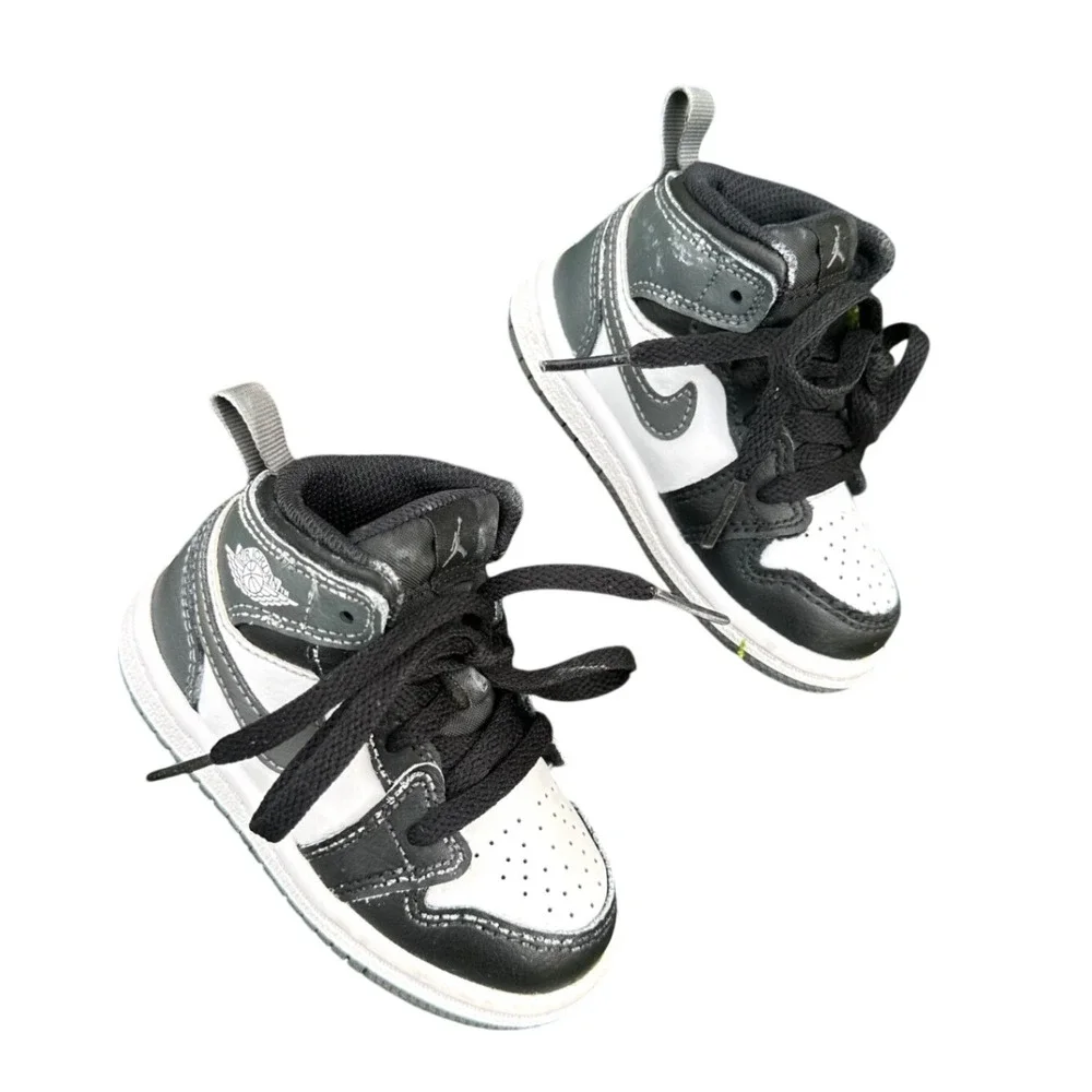 Nike Jordan 1 Mid Infant Baby Sneakers Size 5 Iron Grey Shoes